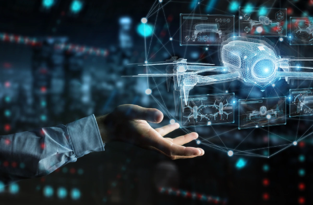 es airs au-dessus d'une personne portant 